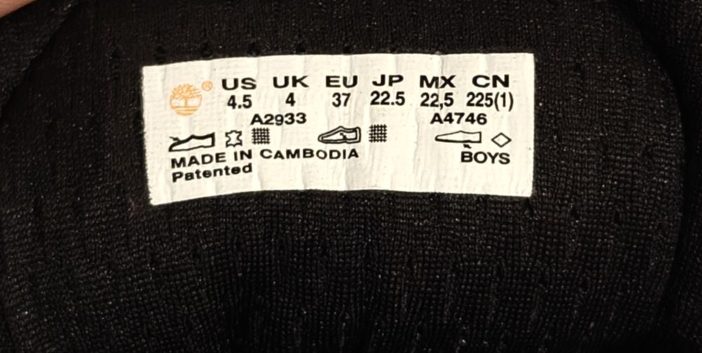 Ghete / bocanci din piele nabuc Timberland - marimea 4.5 / 35 EU