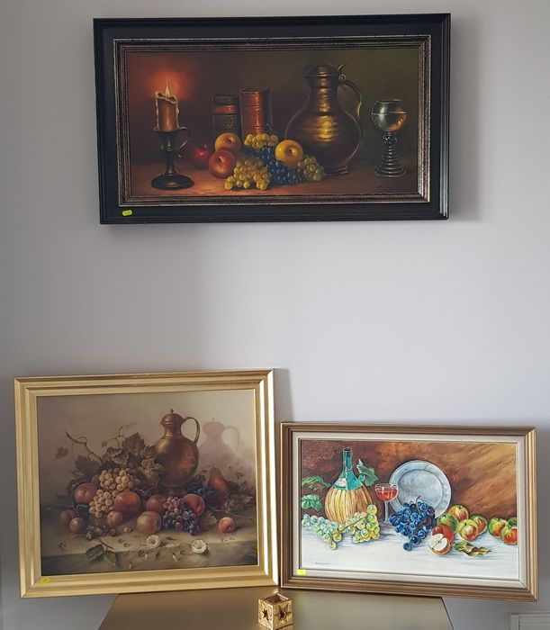 Tablou vechi pictură pe pânză cu semnătură