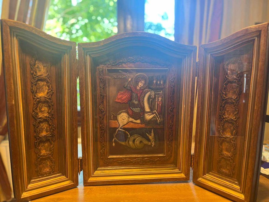 Ръчно изработена икона на Свети Георги