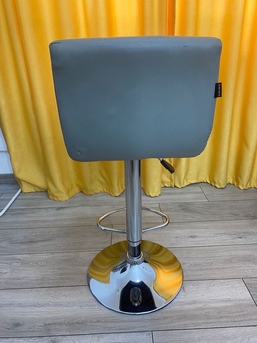 Scaun bar / make up, reglabil + rotire, gri