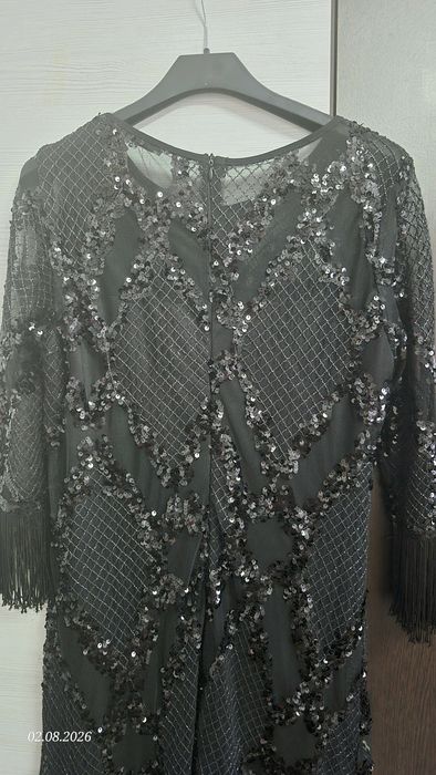 Rochie neagra cu franjuri nr 46