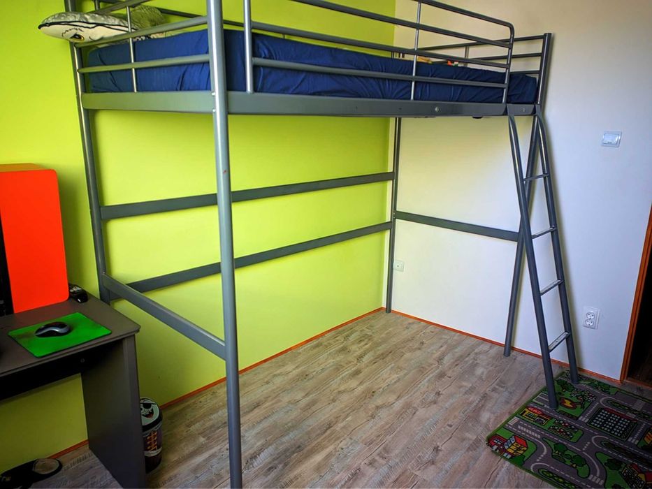 Pat metalic supraetajat Ikea cu saltea