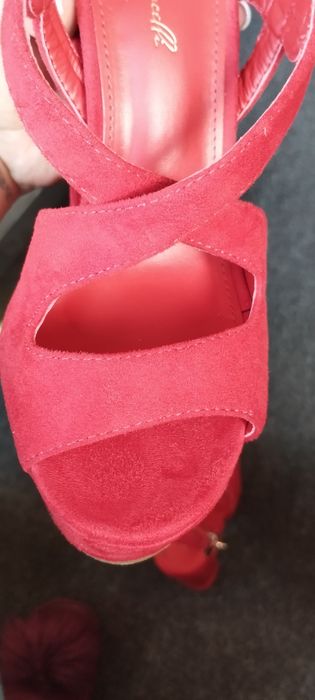 Сандали на ток, велур