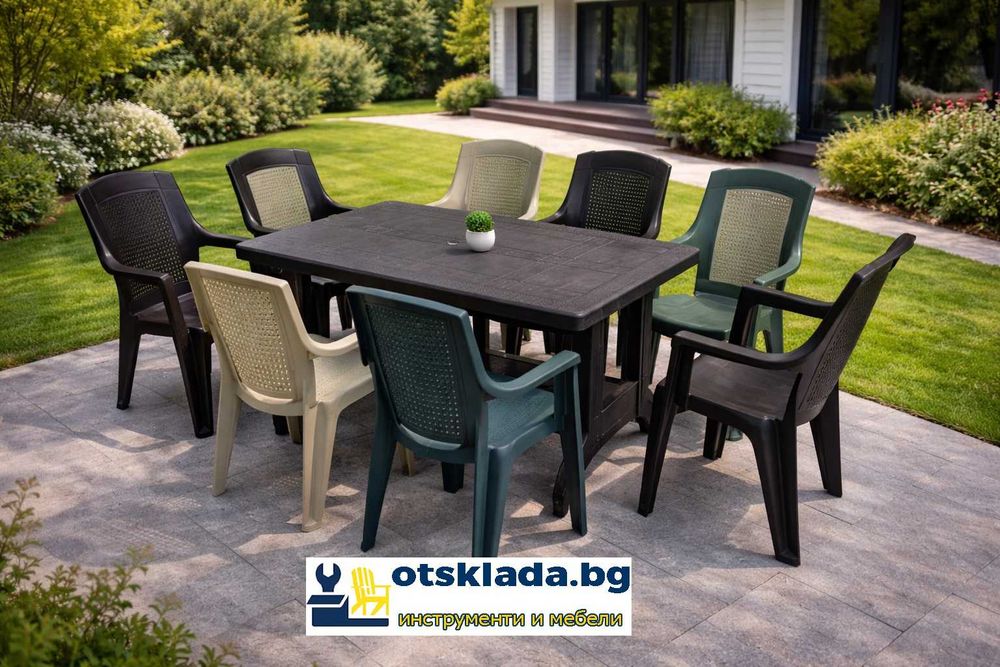 Комплект маса + 6 стола или 4 стола-3 цвята и размери маси мод.4