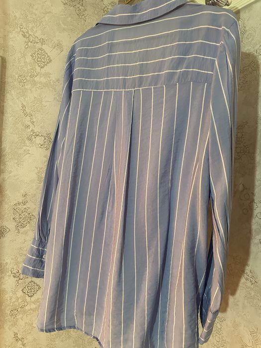 Голубая рубашка в белую полоску LC Waikiki — хлопок