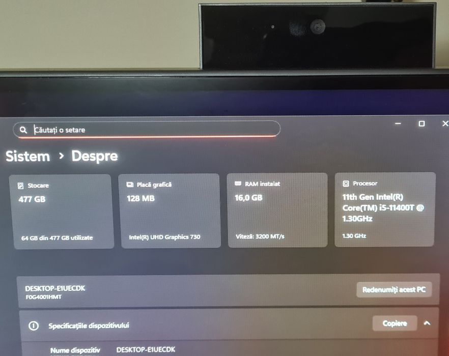 Sistem Lenovo Ideacentre 5 AIO 27" i5 11400T, 16 GB RAM, SSD 512 GB