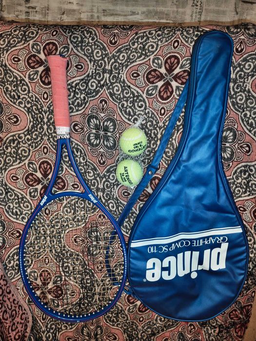 Rachetă Tenis Vintage Prince Graphite Comp SC 110 + Husă + 2 Mingi