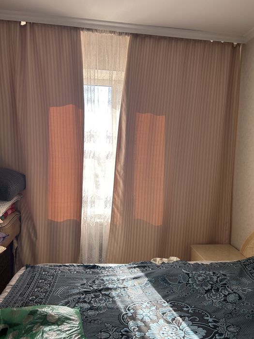 Шторы беживый две полоски