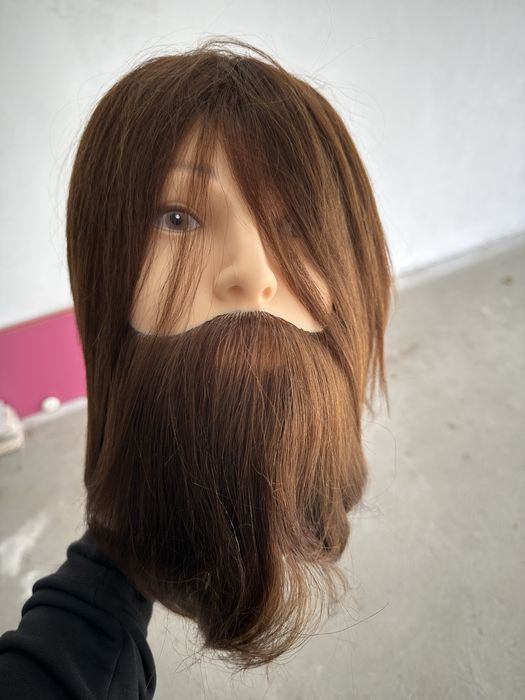 Cap de manechin cu par si mustata pentru coafor