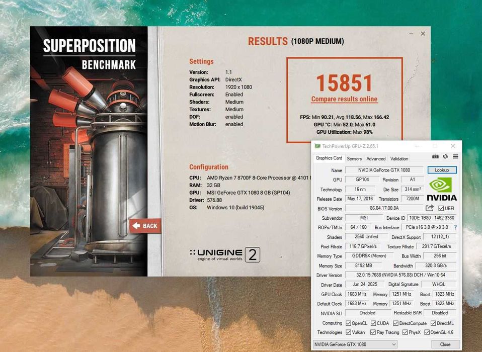 Placa video MSI GeForce® GTX 1080 SEA HAWK X, 8GB GDDR5X, 256-bit