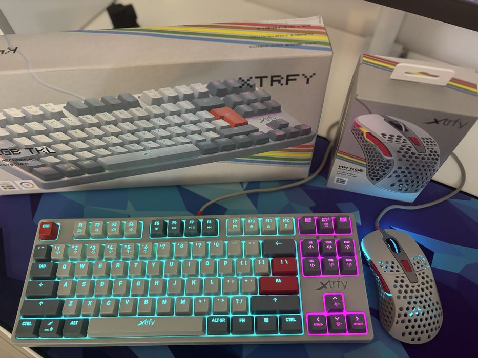 Tastatura Xtrfy K4 & Mouse M42 TKL  RGB Retro + Xtrfy Mousepad
