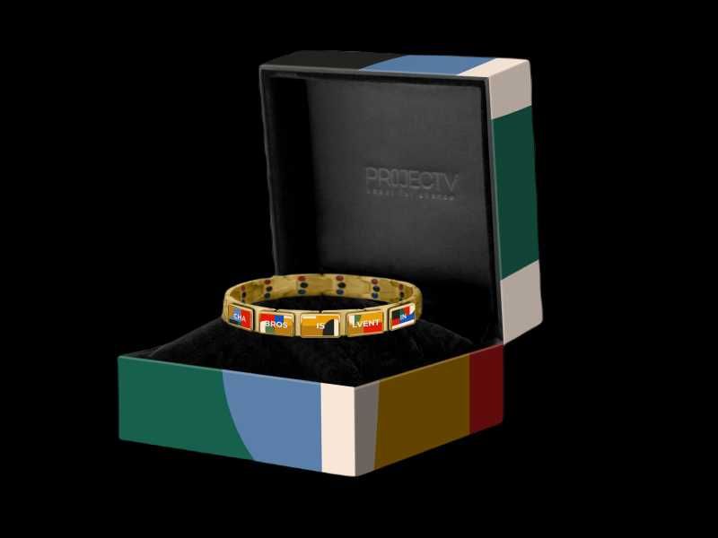 Лечебна гривна Арт дизайн, златиста