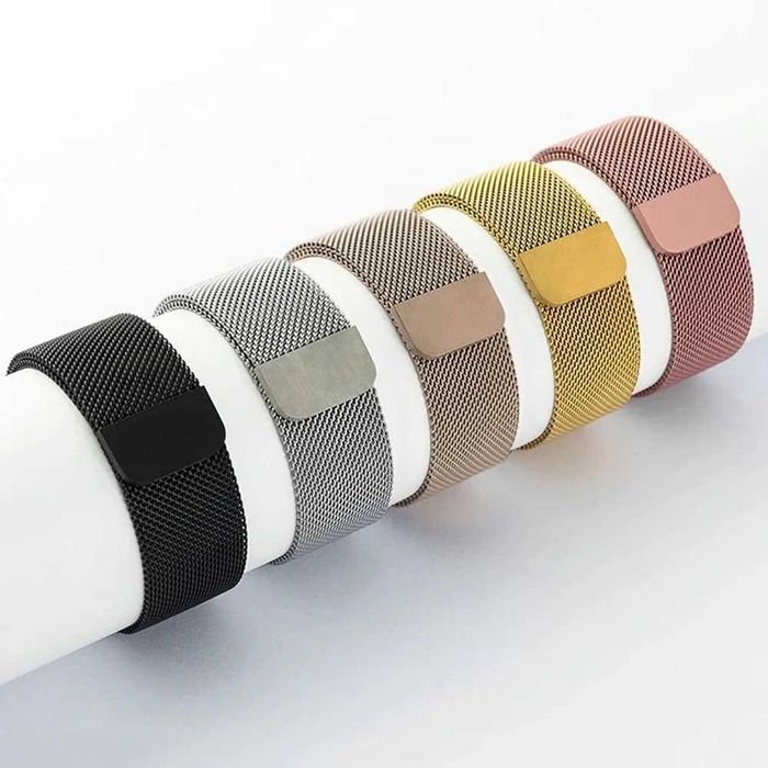 Curea metalica milanese loop cu prindere magnetica ceas Apple Watch 7 8 6 5 4 SE 42/44/45mm