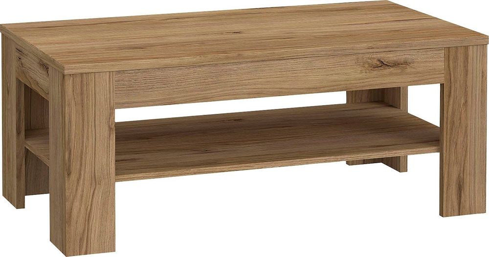 Masuta de cafea Forte, cu raft, aspect lemn, 110 cm