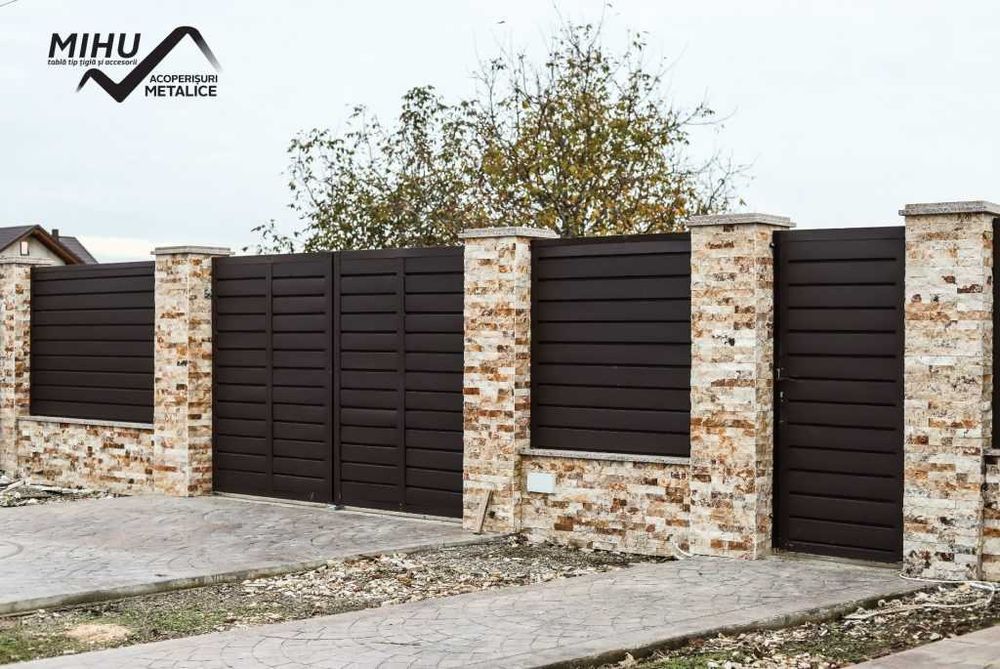 Garduri din panou stil jaluzele, sipca metalica, tabla si alte modele