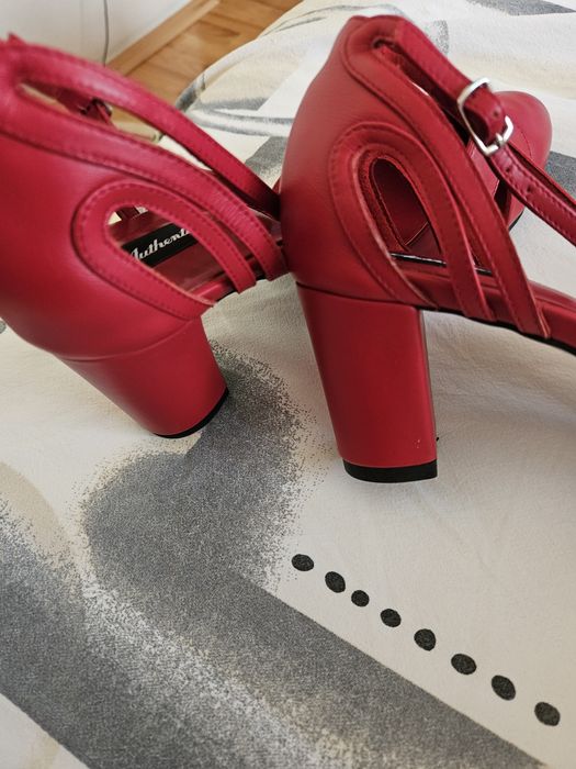 pantofi eleganti din piele,rosu,marime 38