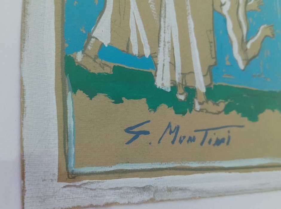 Tablou vechi - rugaciune - semnat G. Montini