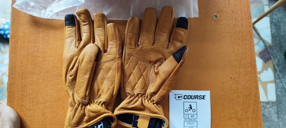 Mănuși moto piele naturala maro Brown mărime M