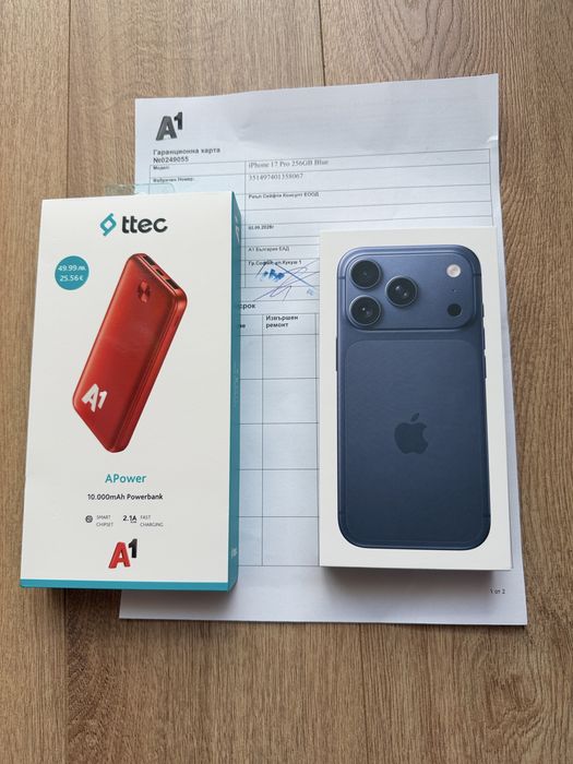 Чисто НОВ! Iphone 17 PRO 256GB Blue / ЧИСТО нов!