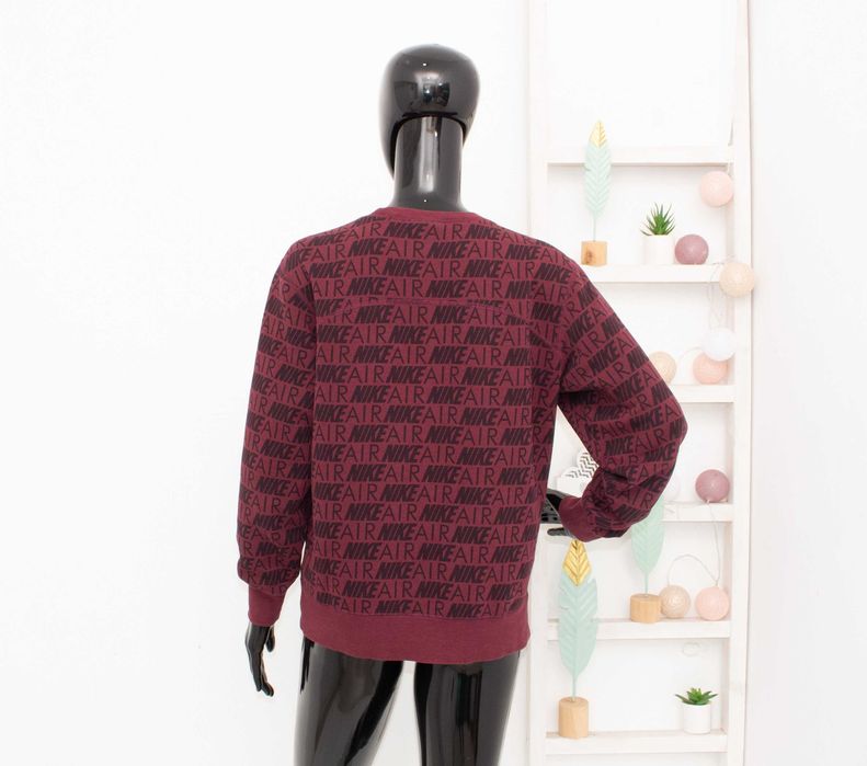 Nike Air оригинален дамски суичър вишнав пуловер овърсайз XS-S