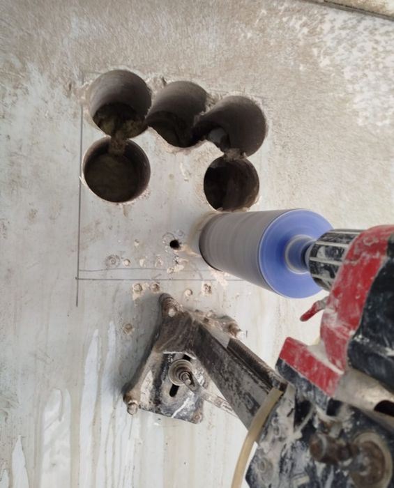 Алмазное бурение, сухое сверление, демонтаж