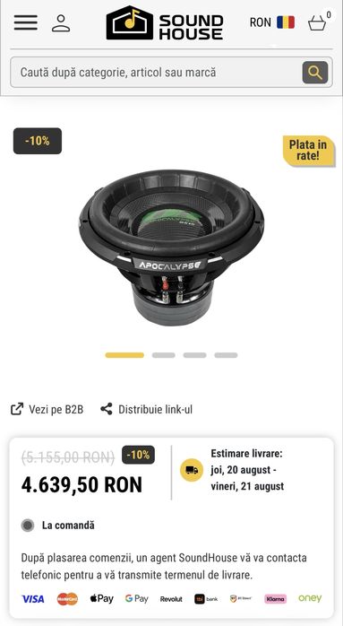 Difuzoare woofer Deaf Bonce 3515R d2 NOI