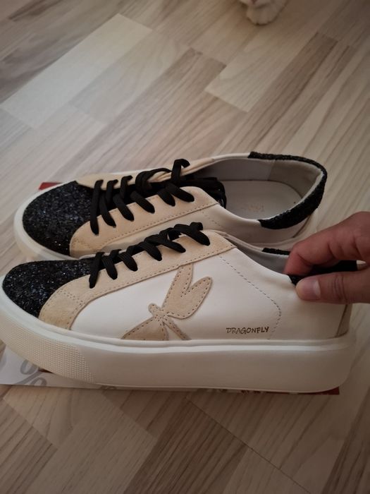 Кецове с брокат Dragonfly,естествена кожа, нови