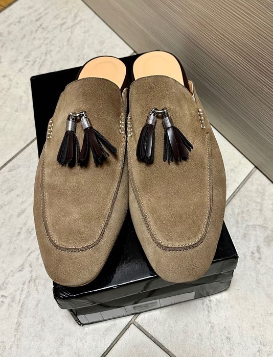 Мъжки чехли от естествен велур