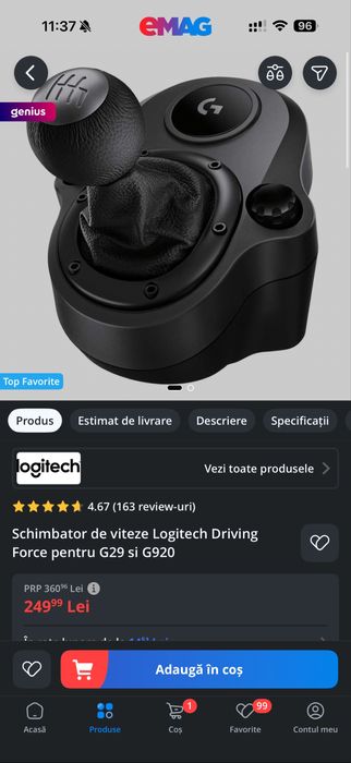 Logitech G920 cu Shifter