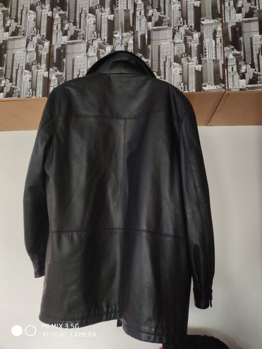 Haină de piele cu blană detașabilă