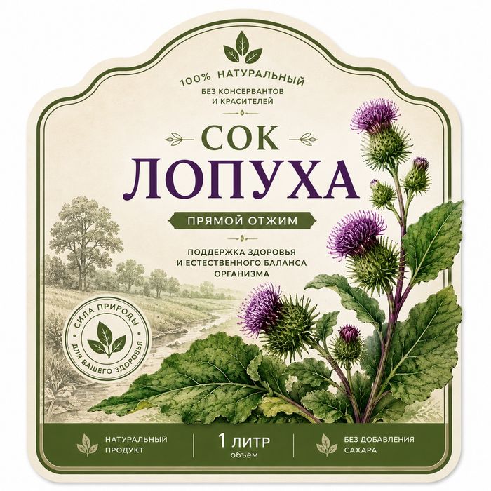 Сок лопуха майского. Экологически чистый. Горный