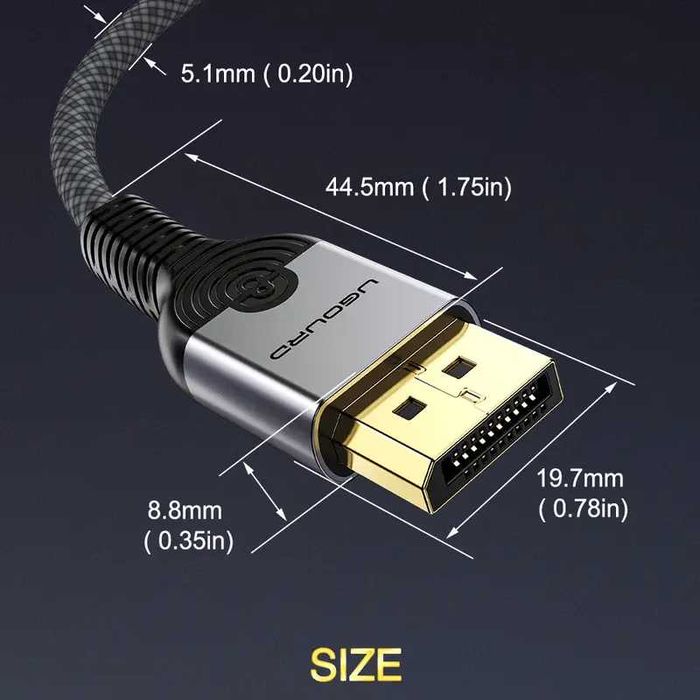 Кабел комбиниран UGOURD USB-C до DP 1.4A за телевизор 8K/60Hz,4K/240Hz