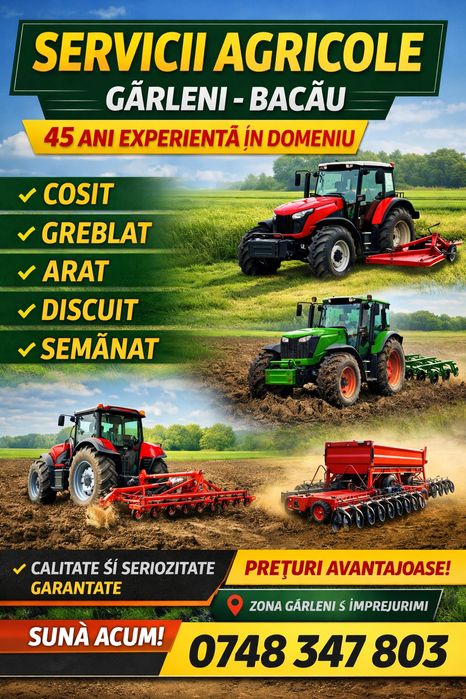 Prestări servicii lucrări agricole