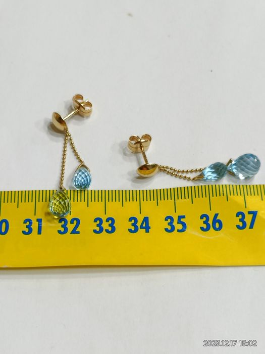Vind cercei din aur 18kt cu aquamarine