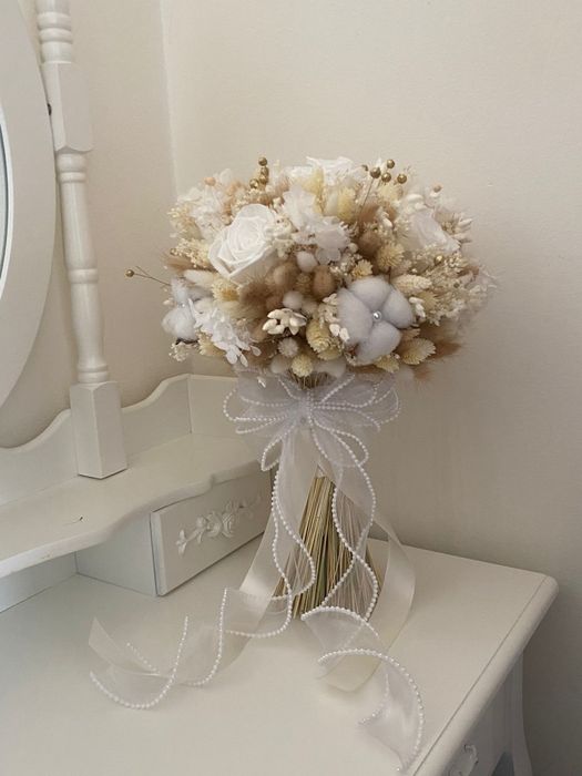 Set nuntă- Lumanari + buchet mireasa