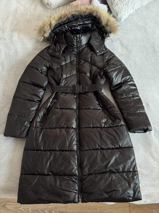 Зимно яке с естествен косъм на качулката