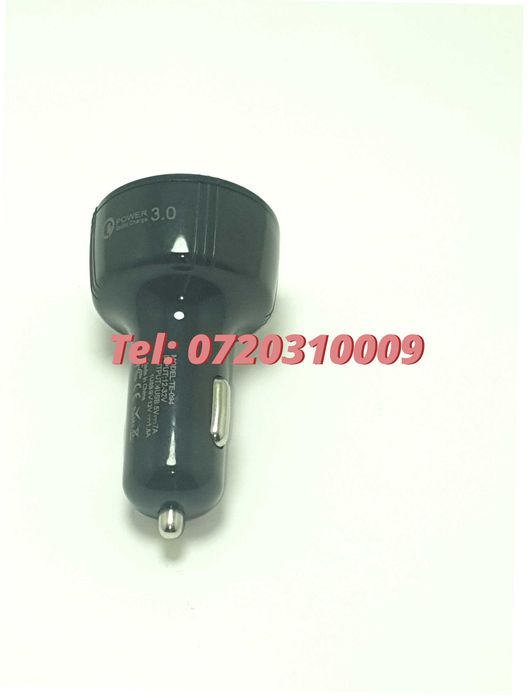 Incarcator Masina Auto 4 Porturi Bricheta Usb Qc Incarcare Rapida