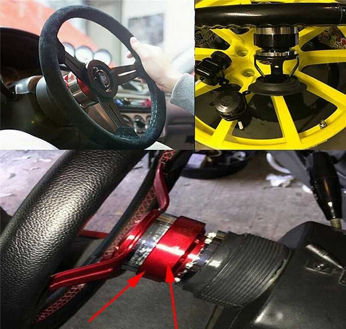 ПРОМО Фланец / Бърза връзка за волан на автомобил, различни цветове