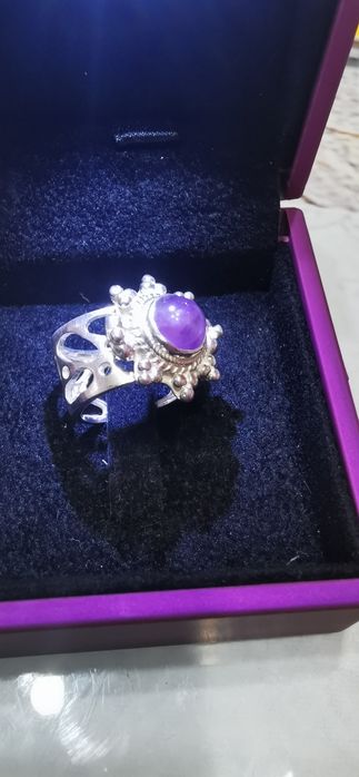 Пръстен, обеци и висулка аметист