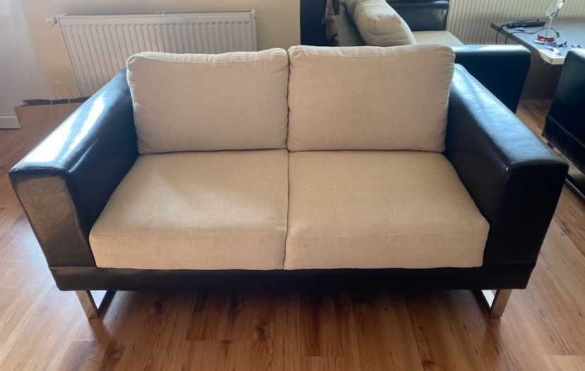 Vand doua canapele  Elvila L 156cm Piele cu Textil