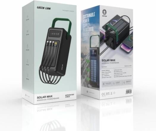 Power bank 80000mah внешний аккумулятор с солнечной панелью