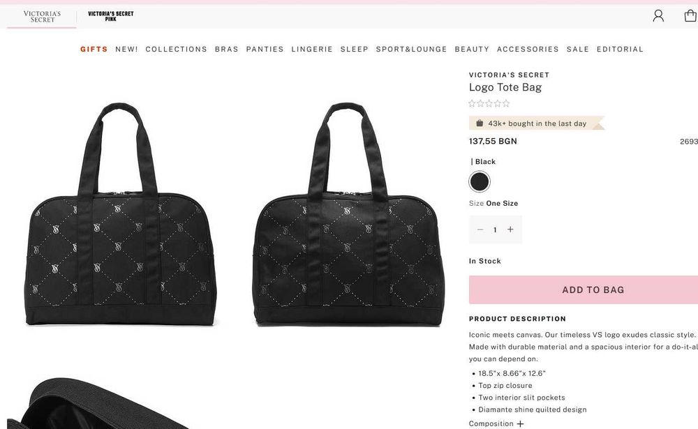 Дамска чанта Victoria’s Secret, плажна чанта