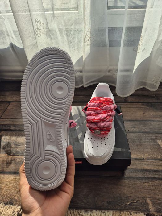 Nike Air Force 1 Low x Supreme White – Custom Rope Laces – Mărimea 39