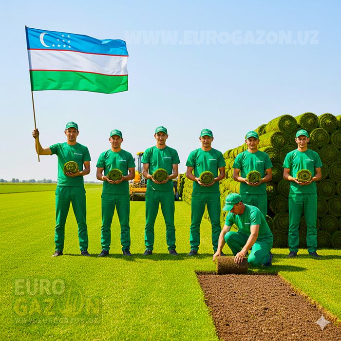 Установка рулонного газона под ключ с доставкой