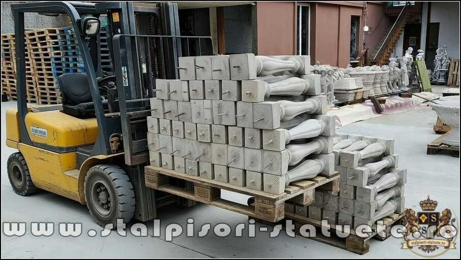 Stâlpișori, baluștri, popici, mosoare, din beton, model B3.