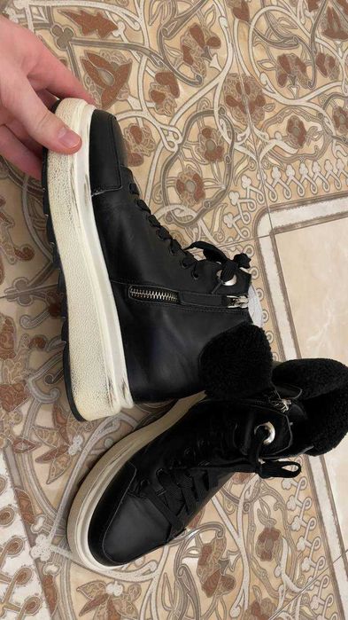 Зимние ботинки, мех, платформа, чёрные