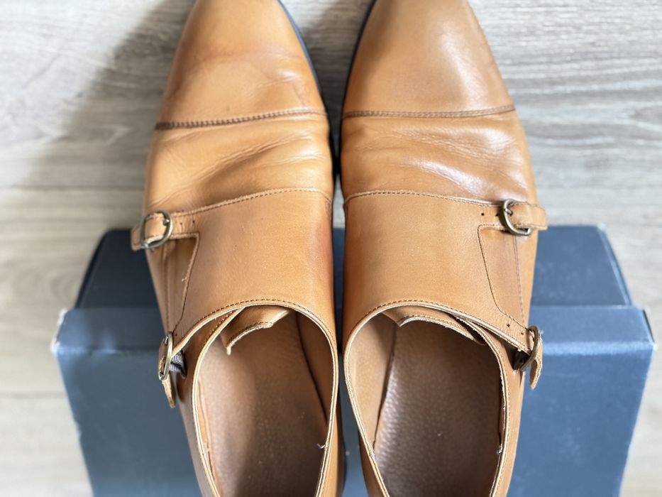 Мъжки елегантни обувки Pier One №45 – cognac / естествена кожа