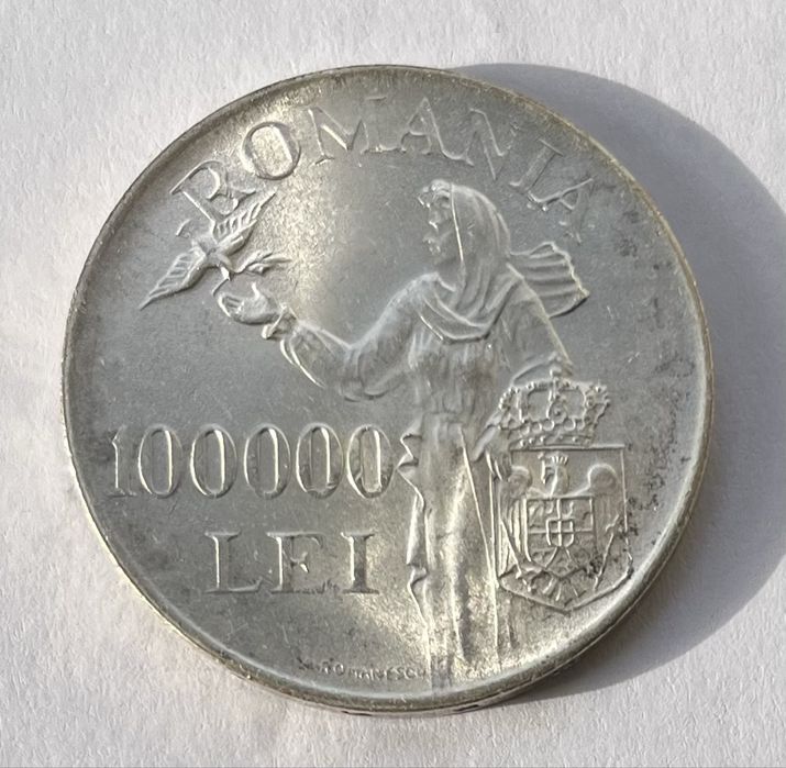 100000 lei 1946 UNC luciu  de monetarie