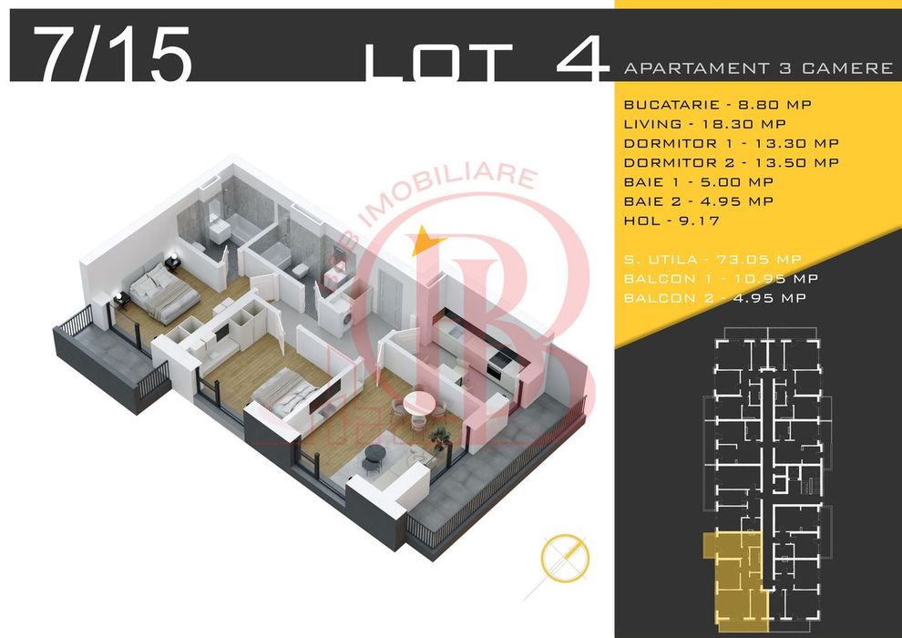 3 camere decomandat Titan Pallady  Metrou Nicolae Teclu