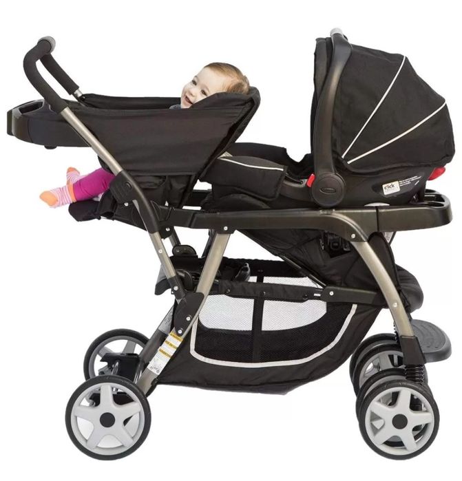 Шикарная коляска для двойни, близнецов, двухместное